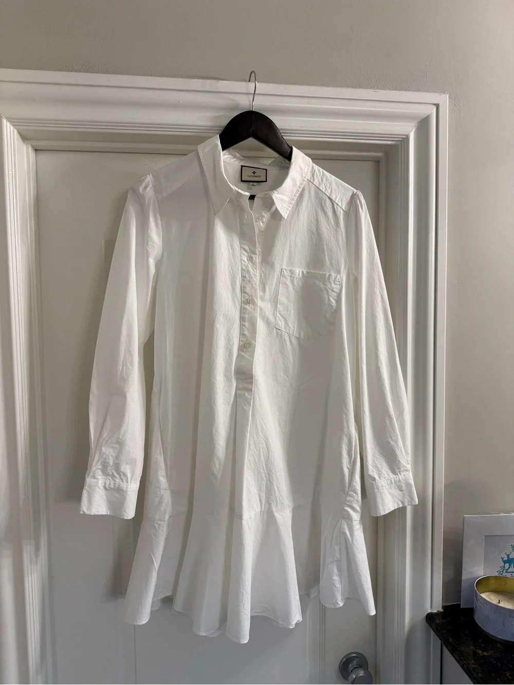 Tuckernuck White Cotton Poplin Shirt Dress